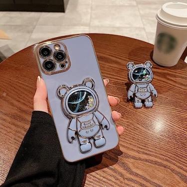 Imagem de Capa de telefone suporte para astronauta areia movediça para iPhone 14 Pro 11 12 13 Pro Max Mini 7 8 Plus SE XR Xs Max Glitter Bear 3D Stand Cover, T2, para iPhone 13 ProMax