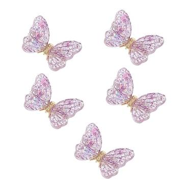 Imagem de minkissy 10 Pcs Acessórios Para Unhas Decalques De Unhas De Arco Diamante Acessórios Para Meninas Cristais Para Artesanato Decoração Roxo Resina Gravata Borboleta Suprimentos Para Unhas