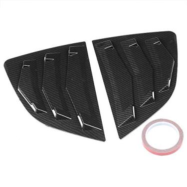Imagem de Tampa de ventilação da persiana, par de tampa de ventilação da janela lateral do carro Guarnição da capa da persiana para ajuste 2014-2018, fibra de carbono preto brilhante (fibra de carbono)