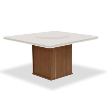 Imagem de Mesa Amsterdã Tampo Giratório Dobuê Cedro / Off White 1,36m Cedro / Off White