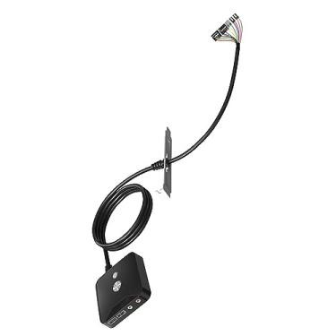 Imagem de MOOKEENONE Interruptor de energia para computador de mesa, portas USB e áudio PC placa-mãe ligar/desligar botão cabo de extensão