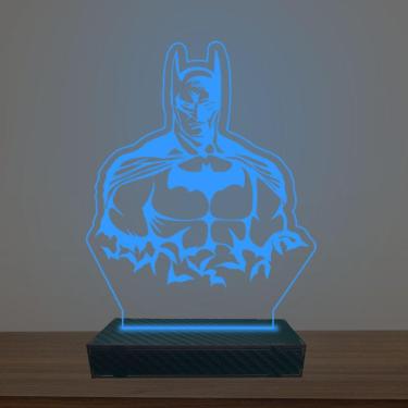 Imagem de Luminária Led 3d Batman com Morcegos Abajur Luxo