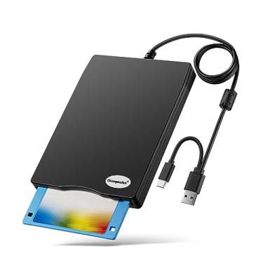 Imagem de Chuanganzhuo Leitor de disquete, unidade de disquete USB externa de 3,5 polegadas não compatível com Mac, compatível com Windows 11/10/10 Pro/8/7/2000/XP, preto