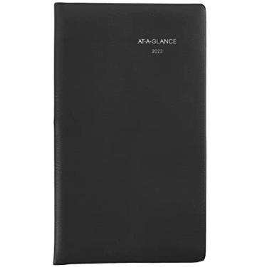 Imagem de Calendário de bolso 2022 da AT-A-GLANCE, agenda mensal, 8,8 cm x 15,2 cm, tamanho de bolso, DayMinder, preto (SK5300)