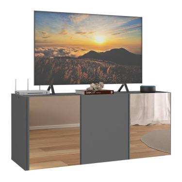 Imagem de Rack Tv Até 32 Polegadas Suspenso Com Espelhos Mp1077 Grafite Grafite