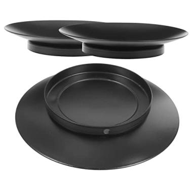 Imagem de IMIKEYA Suporte De Mesa 3 Peças De Castiçal De Disco De Ferro Forjado Antigo Suporte Metálico