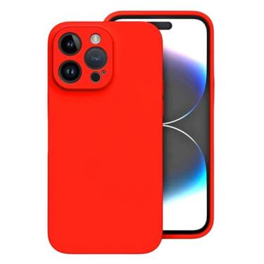 Imagem de Capa de telefone de silicone líquido de cor doce de luxo para iPhone 14Pro Max 13 12 11 Pro Max Capa protetora de câmera com lente macia à prova de choque, T7, para iPhone 13Pro