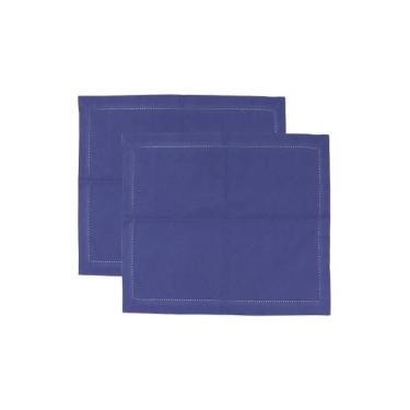Imagem de Jogo de guardanapos em tecido L'Hermitage Cotton 45x45cm 2 peças azul