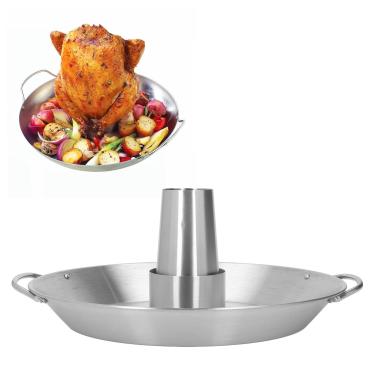 Imagem de Porta-latas De Cerveja Vomeko Para Frango Com Assadeira De Peru - Suporte Para Fogão Torrador De Churrasco Para Grelhar Vertical, Adequado Para Fornos, Fumantes E Grelhadores, Cesta De Legumes Panela