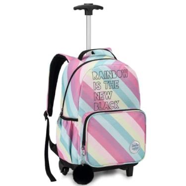 Imagem de Mochila Juvenil De Rodinhas Feminina Escolar Faculdade