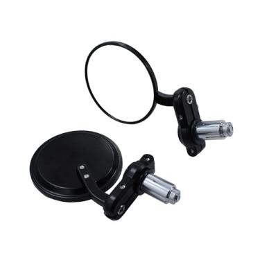 Imagem de Adsspro Espelhos laterais laterais laterais dobráveis para motocicletas pretas universais 22 mm 7/20.3 cm espelho retrovisor para M6/M8 Street Bike Scooter Moto Motocross