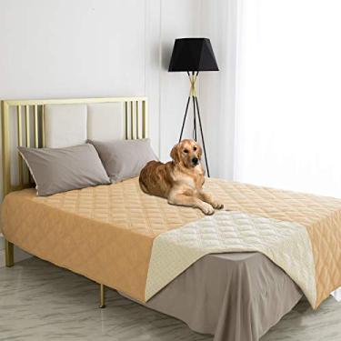 Imagem de Ameritex Capa à prova d'água para cama de cachorro cobertor para animais de estimação com parte traseira antiderrapante para sofá de cama (82 x 102 polegadas, areia)