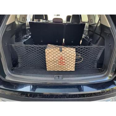 Imagem de Rede de carga de malha elástica automotiva estilo envelope para Volkswagen Atlas 2017-2025 - Organizadores e armazenamento de porta-malas premium - Rede de bagagem para crossover - Melhor organizador