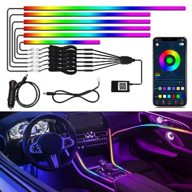 Imagem de WEBUPAR Fita de LED para carro Dreamcolor 6 em 1 com controle de aplicativo e 213 modos de cor, kits de iluminação ambiente neon