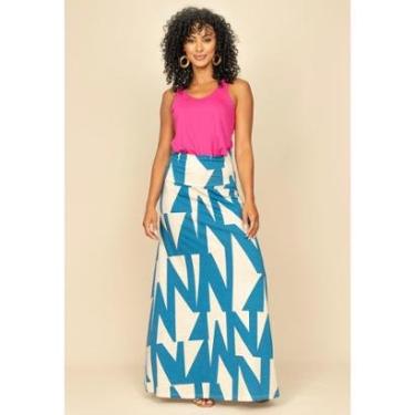 Imagem de Saia Longa Amazonia Vital Malha SAZ Geométrico Blue-Feminino