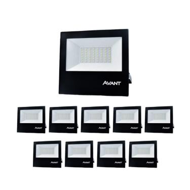 Imagem de Refletor Led Avant 50W 4000k Bivolt Preto 10 Unidades