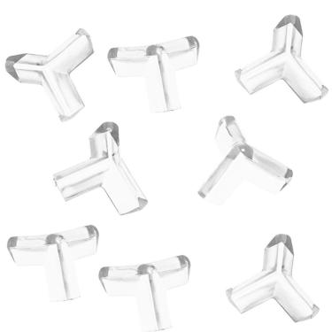 Imagem de Kit 8 Protetor de Quina Silicone Cantoneira Mesa Móveis Bebê P Transparente Adesivo