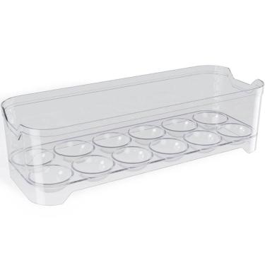 Imagem de Organizador de Geladeira Porta Ovos 12 Unidades 28x10x7,5cm Transparente Plástico UZ