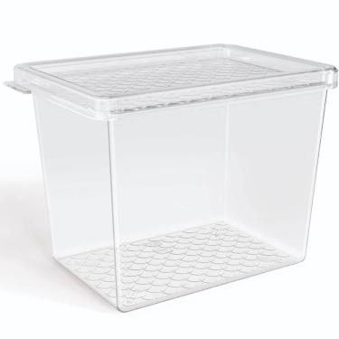 Imagem de Organizador de Geladeira Multiuso Cozinha 1,3L com Tampa Transparente Frutas Verduras UZ
