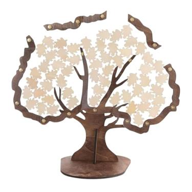 Imagem de menolana Registro de convidados da caixa de madeira do quadro do livro de visitas do casamento com folhas em branco, livro do sinal da parte superior da gota, 50 folhas