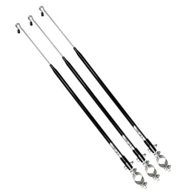 Imagem de Kit 3 Antena Moto Corta Pipa Fio Anti Cerol Linha Guidão Retrátil Reclinável Preta