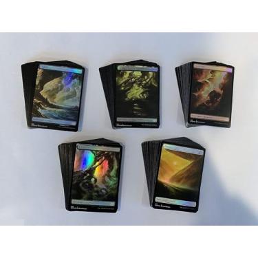 Imagem de MTG Decks & More - 100 Cartas FOIL Full Art Básicas - Magic The Gathering - 20 Pântano, Montanha, Floresta, Plano, Ilha - MTG!!!