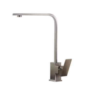 Imagem de Torneira de cozinha 360 Rotate Black Mixer Faucet Rubber Design Quente e Frio Deck Montado Guindaste para pias, Marrom Claro