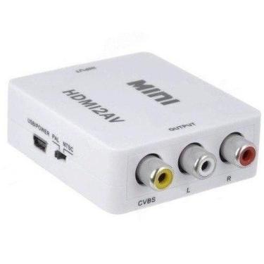 Imagem de Mini Conversor Adaptador HDMI para RCA Áudio e Vídeo - HDMI2AV - Exbom