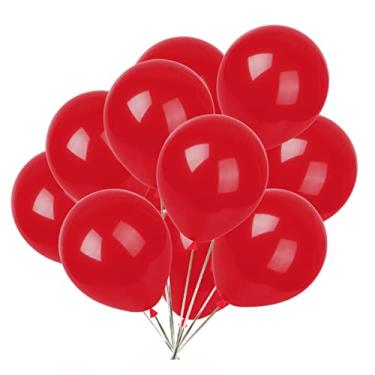 Imagem de Balões de festa; Balões de látex de 30,48 cm, 50 peças, casamento, festa de aniversário, chá de bebê, decorações de festa de Natal (vermelho)