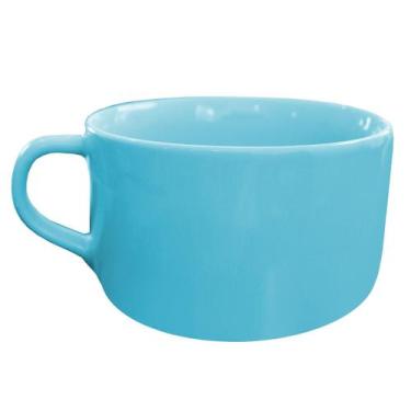 Imagem de Caneca Xícara Jumbo Porcelana 450ml Para Sopa Caldo Cereal - Hr Porcel