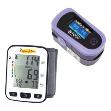 Imagem de Kit Aparelho De Pressão Digital + Oximetro Digital G-tech