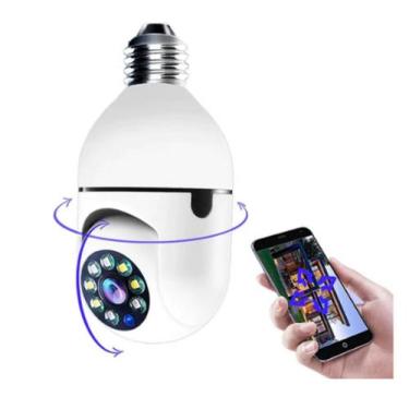 Imagem de Câmera Segurança Ip Lâmpada Wifi Full Hd Visão Noturna - PTZ