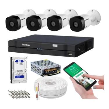 Imagem de Kit 4 Câmeras Intelbras 1120b Dvr 4 Canais Com Hd Lançamento