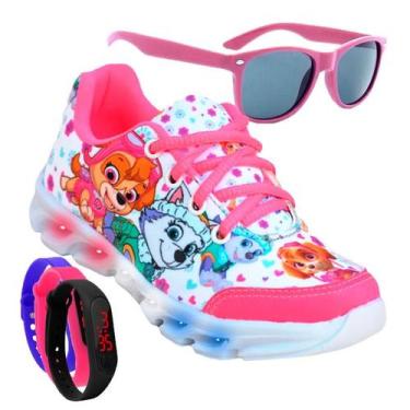 Imagem de Tenis Feminino De Led Infantil  Patrulha Canina Meninas Casual + Oculo