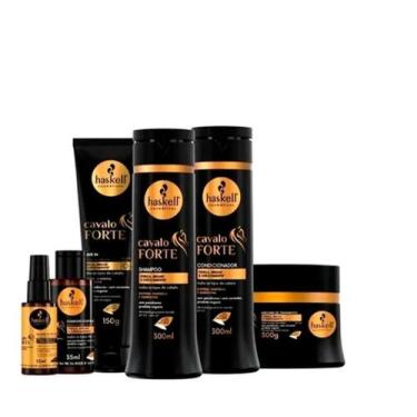 Imagem de Kit Haskell Cavalo Forte Shamp Cond Máscara 300ml 6 Itens Completo