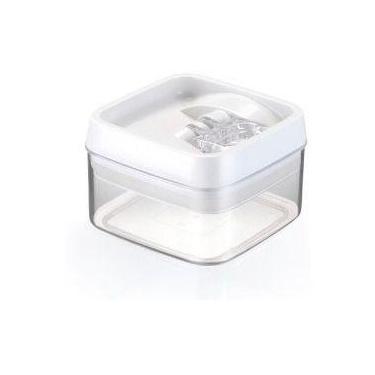 Imagem de 1 Pote Mantimentos Acrílico Quadrado 400ml Tampa Com Trava - Injeplast
