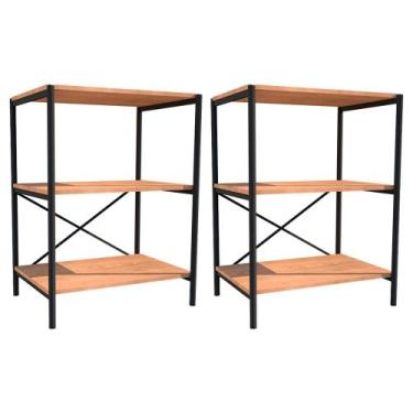 Imagem de Kit 2 Sapateiras Multiuso Hall de Entrada 60cm 3 Prateleiras Padova De