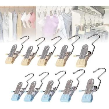 Imagem de Cabide Clip 10pcs Para Economia De Espaço Gancho Para Calças Chapéus C