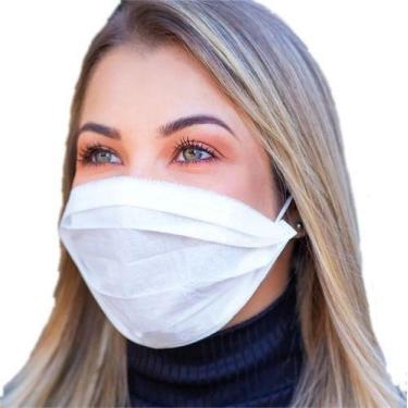 Imagem de Máscara Descartável Tripla Branca Pacote C/500 Unid Brasmo, Branco