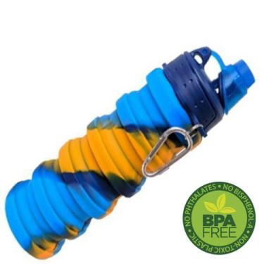 Imagem de Garrafa Silicone Gold Sports Retrátil Dobrável Portátil 500ml -BPA FRE