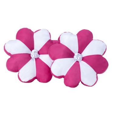 Imagem de 2 Almofadas De Flor Decoração - Gabi Flor Confecções, Pink