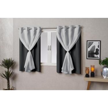 Imagem de Cortina Blackout PVC (plástico) com VOIL e Argola para Sala ou Quarto 