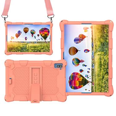 Imagem de AKNICI Capa para tablet Dragon Touch Notepad 102, TECLAST P20S/M40 Pro/M40S/P20HD/M40, YESTEL T5, PRITOM TronPad L10, YOBANSE TAB10, BYYBUO SmartPad T10/A10_L, Blackview Tab 8/8E, alça de ombro, rosa
