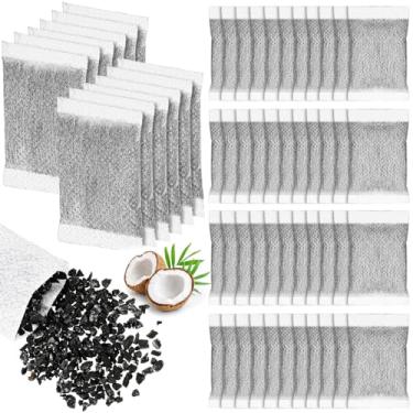 Imagem de Lounsweer 100 peças de filtro de água de carvão ativado filtros de destilador de casca de coco sachês de carvão ativado para a maioria dos destiladores de água de bancada de substituição