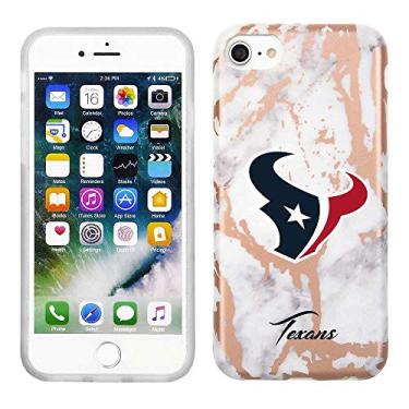 Imagem de Prime Brands Group Capa de celular para Apple iPhone 8/7/6S NFL licenciado Houston Texans, mármore branco e ouro rosa