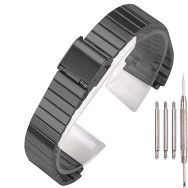 Imagem de Pulseira de relógio de substituição de aço inoxidável de 18 mm compatível com Casio F-108WH AE1200WH A168WA A158WA LA670WGA A700W acessórios de relógio feminino e masculino (preto)