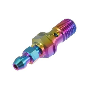 Imagem de uxcell Parafuso de cilindro mestre de freio de motocicleta M10 x 1,25 de liga de titânio M10 rosca única parafuso adaptador de acessórios de parafuso cores sortidas