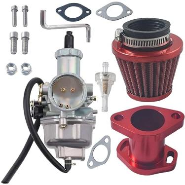 Imagem de KANECJDL VM26 30 mm PZ30 Carburador Mainfold Filtro de Ar de Entrada de Tubo de Entrada para Predator 301cc 420cc 13hp 15hp Motor Mini Bike Go Kart Vermelho