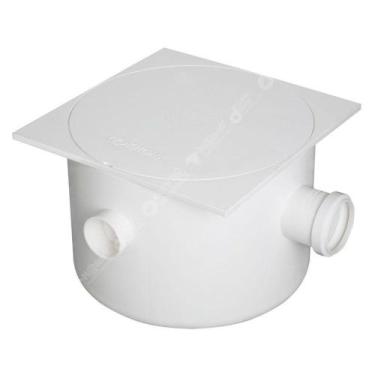 Imagem de Caixa de Gordura Sifonada com tampa Quadrada Branca Krona N21 - DN 250