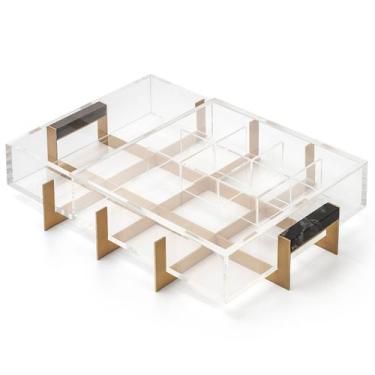 Imagem de Bandeja Gin&Tônica Float Gold24K com Mármore Nero Marquina - St James